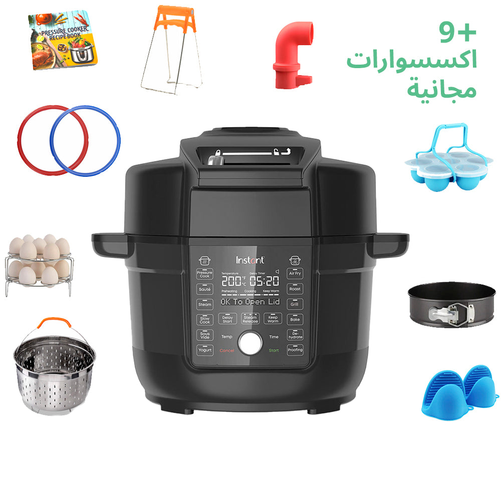 قدر ضغط ومقلاة هوائية سعة 7.8L