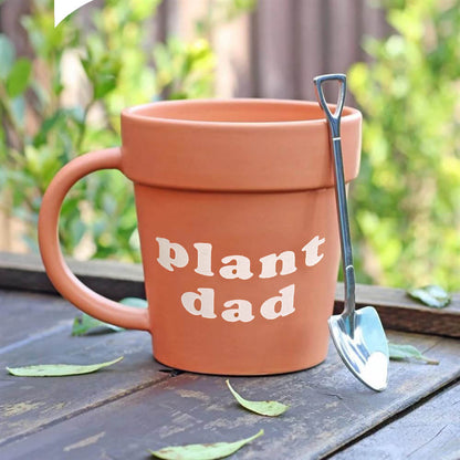Plant Dad Mug with Shovel Spoon
