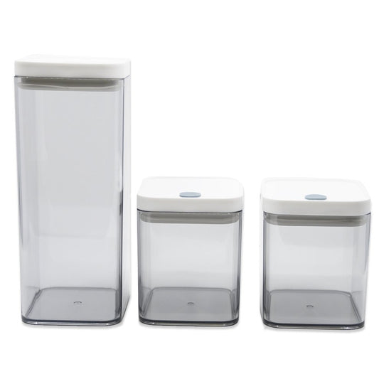 3 Air Tight Containers • ٣ علب ضغط تخزين الطعام - plantnmore