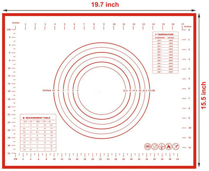 Pastry Mat With Measurements • مفرش لفرد العجين مع قياسات - plantnmore