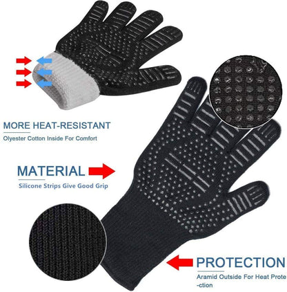 Tight Heatproof Cooking Gloves • قفازين مقاومين للحرارة مع حماية للرسغ - plantnmore