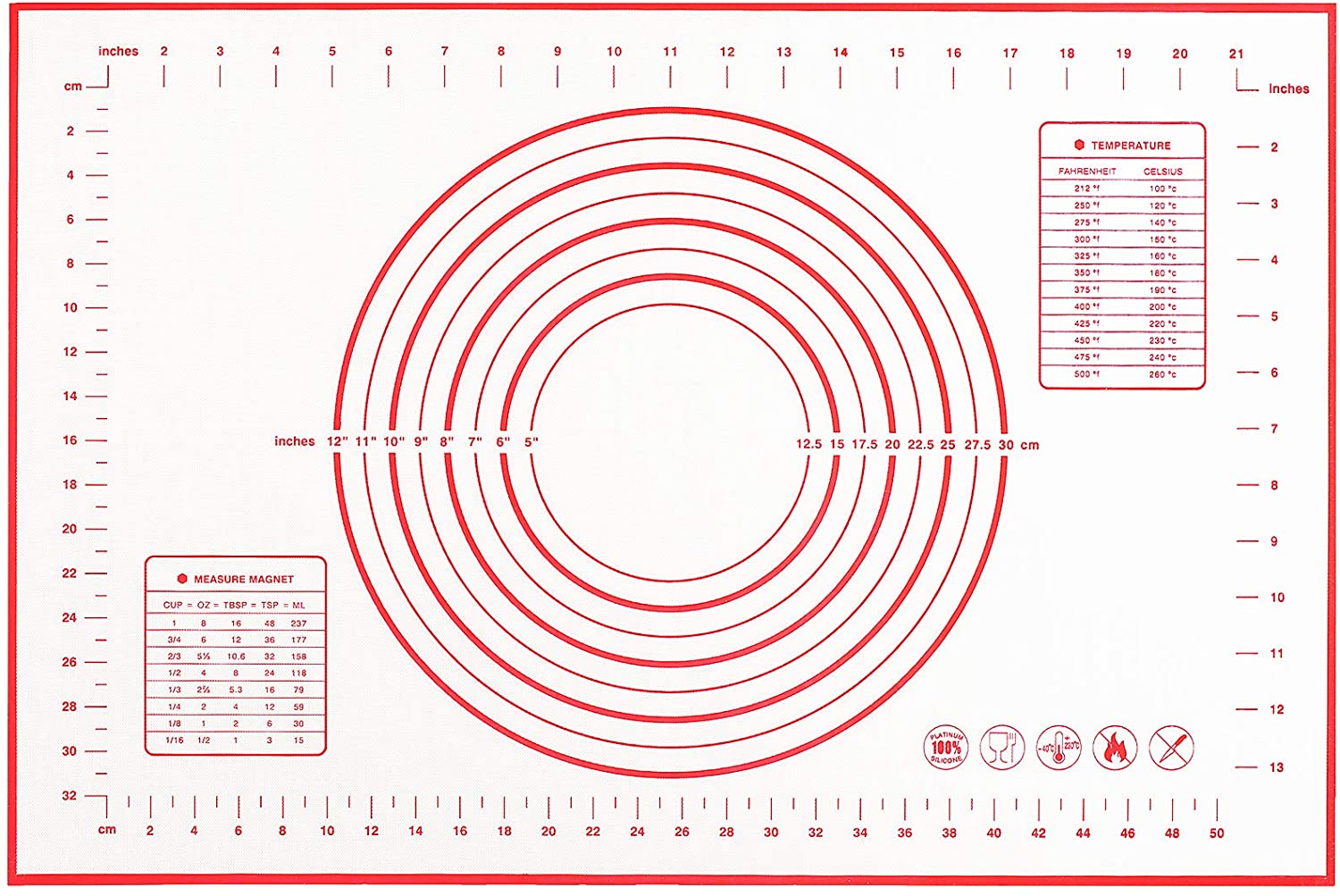 Pastry Mat With Measurements • مفرش لفرد العجين مع قياسات - plantnmore