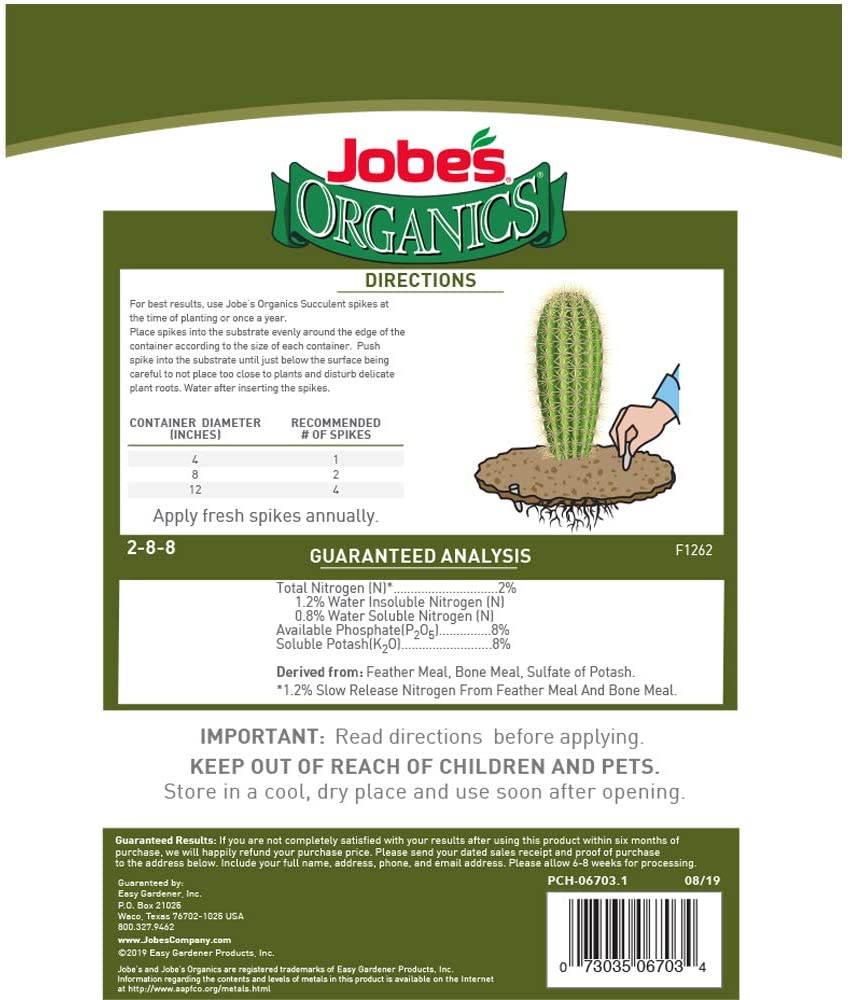 Succulent Organic Spikes •  كبسولات عضوية لتغذية الصباريات - plantnmore
