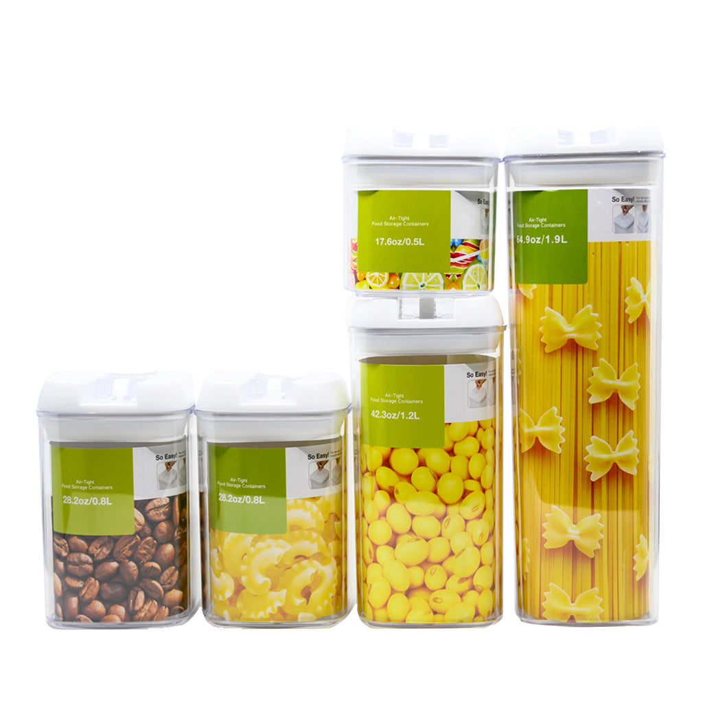 5 Air Tight Containers •  ٥ علب ضغط للتخزين - plantnmore