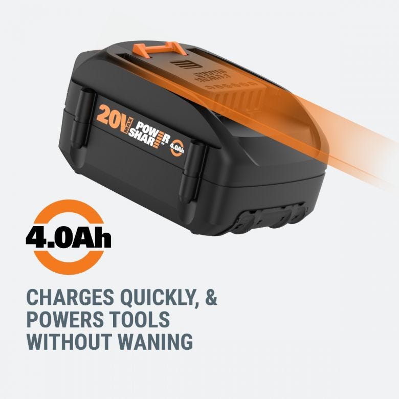 Worx 20V 4.0Ah Battery Pack •   بطارية ووركس ٢٠فولت ٤امبير - plantnmore